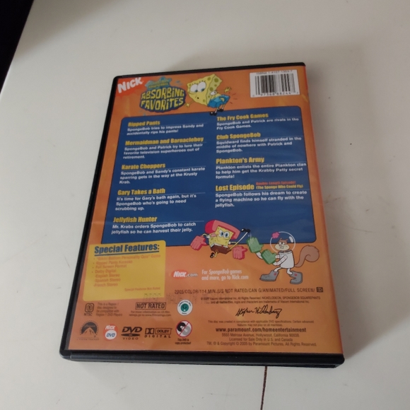 NICK SPONGEBOB SQUAREPANTS DVD. ABSORBING FAVORITES. - Picture 3 of 3